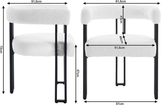 6er Esszimmerstühle Küchenstuhl Polsterstuhl mit Armlehnen, Sessel bequem modern, Sitzfläche aus Chenille, für Wohnzimmer, Esszimmer, Schlafzimmer,