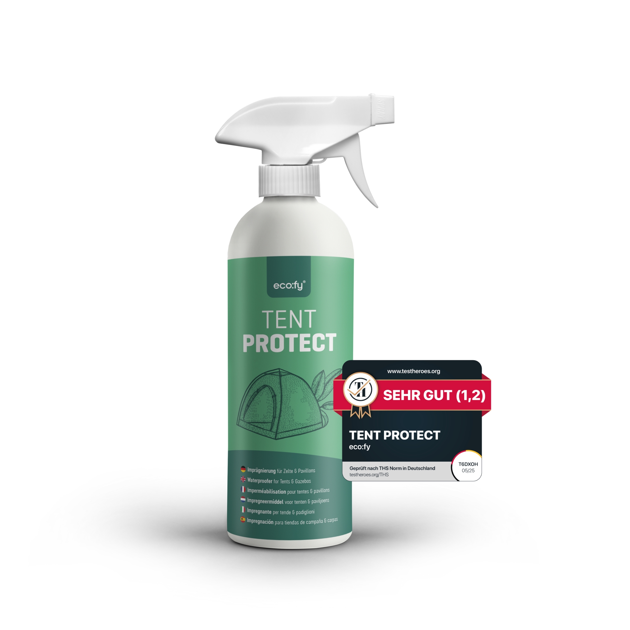 Eco:fy Zelt Imprägnierung & Nahtdichter – Wasserdichtes Imprägnierspray Für Zelte, Pavillons & Outdoor Zubehör Regenschutz (500ml) - 0.5 L