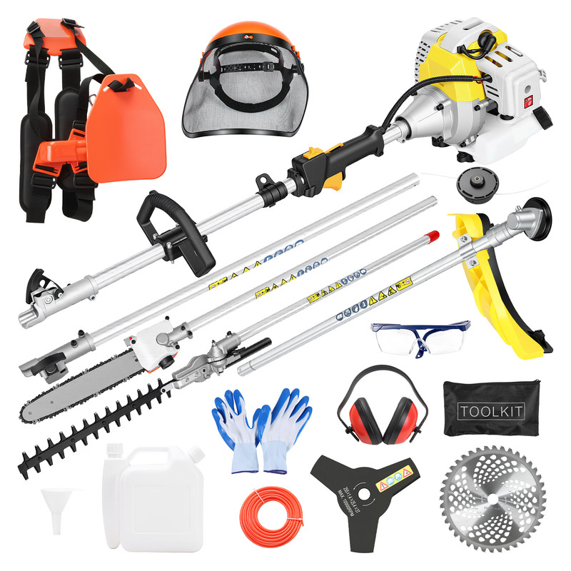 Benzin-freischneider – 5-in-1-thermo-freischneider – Flasidu – 2-takt – 52 Cc – 8500 U/min – 3 Ps – 2,2 Kw (freischneider, Gartenschere, Heckenschere, Kantenschneider, Kettensäge)