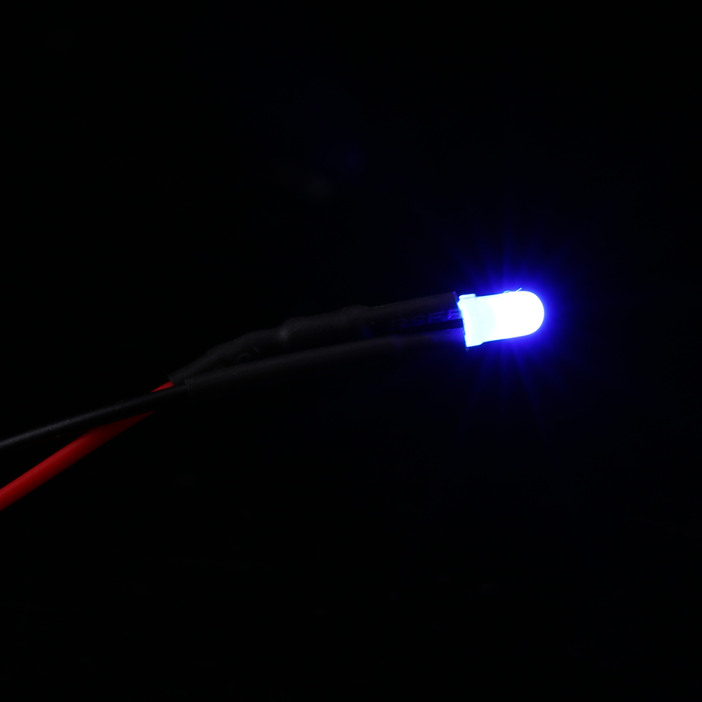 50 Stück Vorverdrahtete Dc12v Diffuse Led-dioden, Mehrfarbiges Licht, 3 Mm, Blau (3)