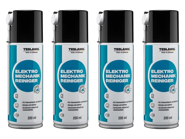 26017 Elektro-Mechanik-Reinigerspray, 200 ml, 4 Stück - Teslanol