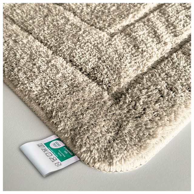 Floordirekt - Badematte Atlantis Reckteckig Rutschhemmende Rückseite Beige 60 x 100 cm