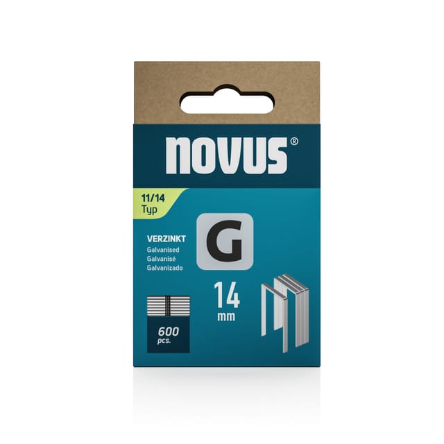 Novus - Hammertacker Klammern Typ 11 14 mm 600 Stück Flachdrahtklammern