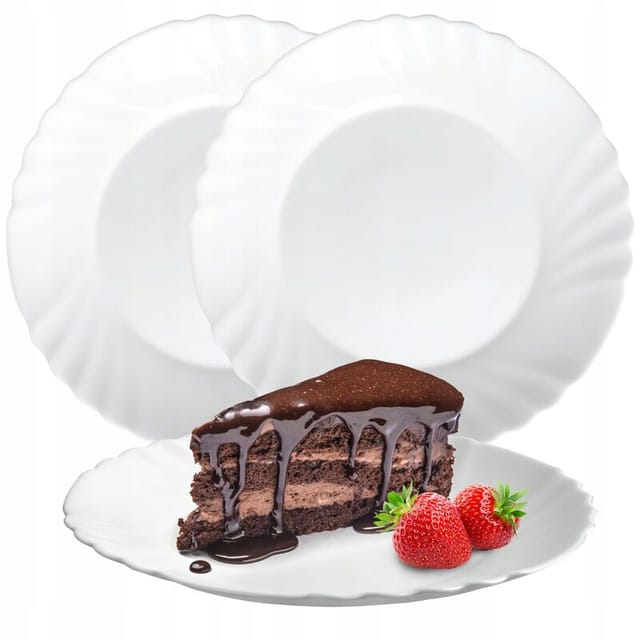 Kadax - Dessertteller aus gehärtetem Glas, 3er Set, 20 cm, weiß