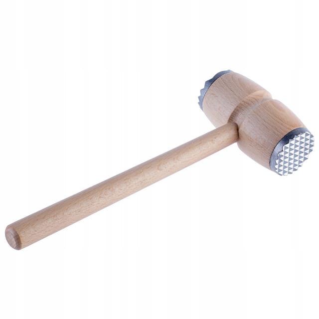 Kadax - Fleischhammer, Schnitzelklopfer aus Holz, doppelseitiger Fleischklopfer