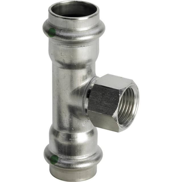Viega Italia Srl - Viega Sanpress Inox T-Stück 437190 28mmxRp 1/2x28mm, Stahl nichtrostend, SC-Contur