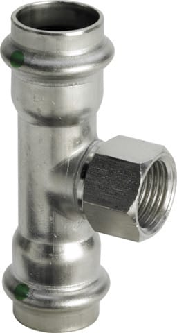 T-Stück ig Sanpress Inox Edelstahl 54x1/2'x54mm - Viega