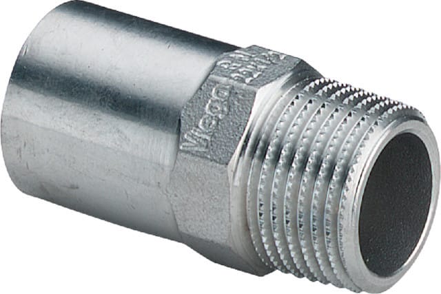 Viega Sanpress Inox Einsteckstück 436759 28mmxR 1, Stahl nichtrostend, Mehrkant