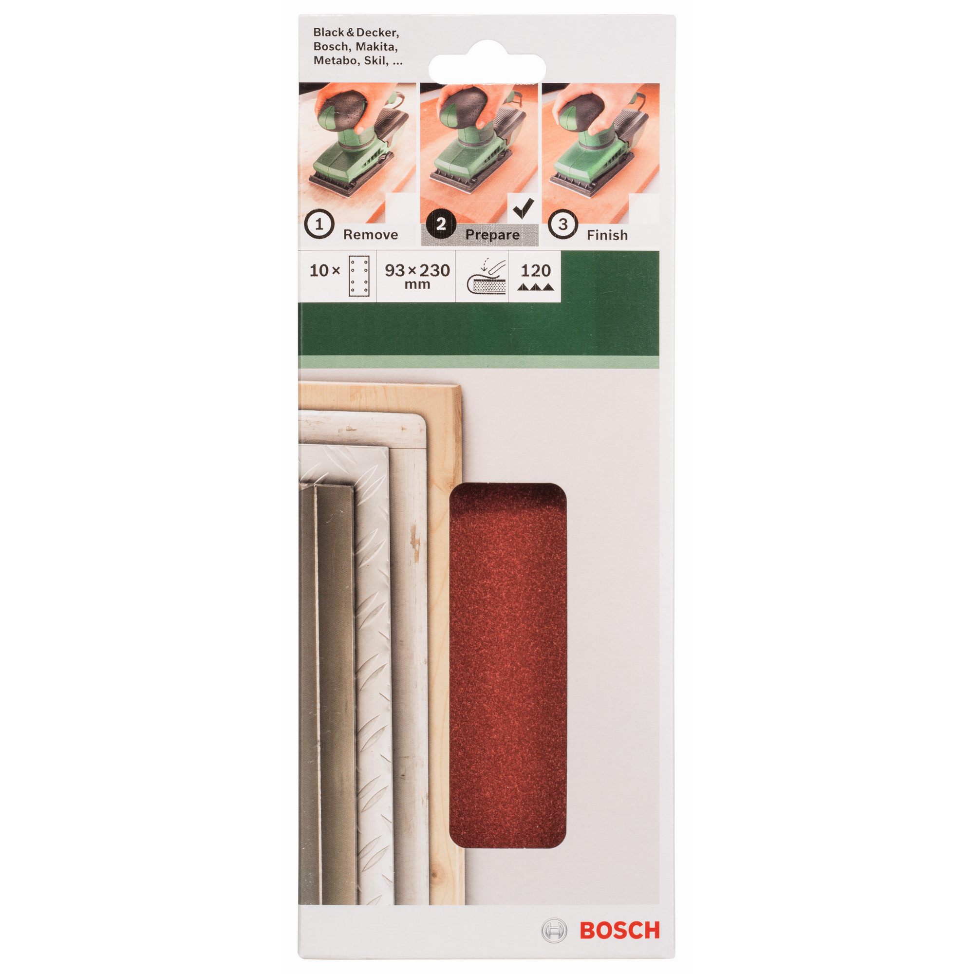 Bosch 2609256a97 10tlg. Schleifblatt-set Für Schwingschleifer K = 120 Bild 2