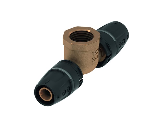 Tece - logo-Push T-Stück Innengewinde Dimension 16mm x Rp 1/2' x 16mm, Rotguss/Siliziumbronze