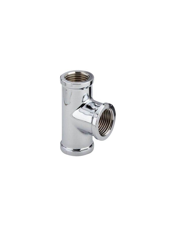 Viega T-Stück 105525 Rp 1/2, Rp dreiseitig, Messing verchromt