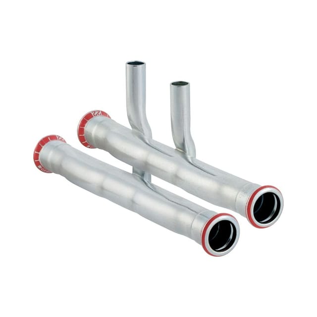 Mapress C-Stahl Set Anschluss-T-Stück für Vor- und Rücklauf Außendurchmesser 18mm - Geberit