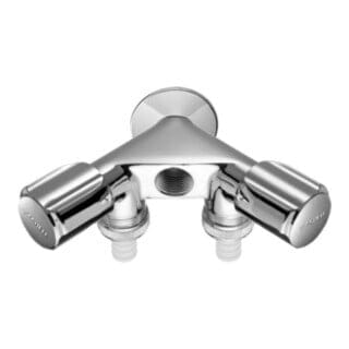 Schell - Nebenanschluss Doppelventil 033680699 Innengewinde 1/2', chrom, mit Schlauchanschluss