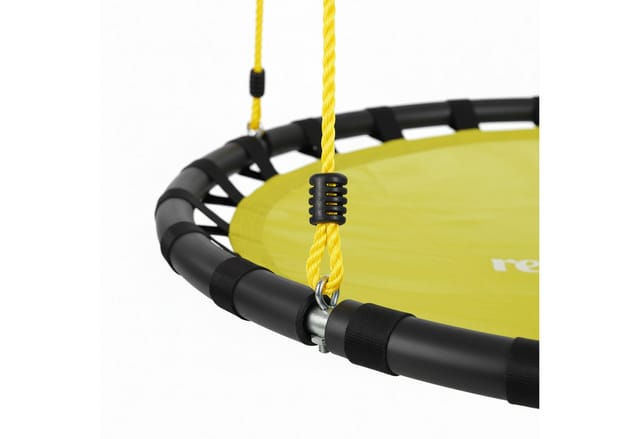 Relaxdays - Nestschaukel, runde Hängeschaukel, für Kinder & Erwachsene, verstellbar, draußen, ø: 80 cm, bis 100 kg, gelb