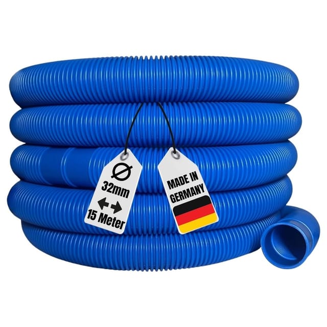 15 Meter 32mm 1 1/4' Poolschlauch Muffenabstand 1,5m