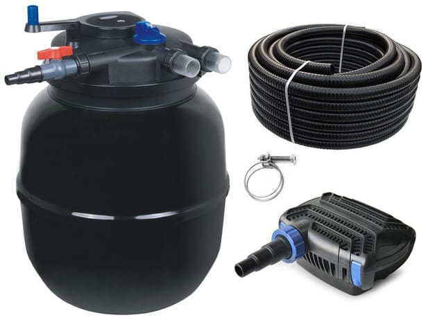 Druckteichfilter Set CPF 50000 mit 80W Eco Pumpe 10m Schlauch Nr.53