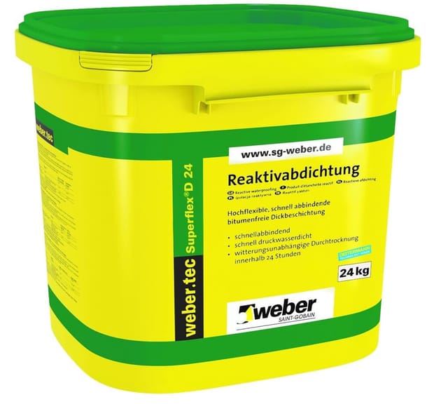 Weber Saint Gobain - weber.tec Superflex D24 Bitumen Dickbeschichtung Deitermann Reaktivabdichtung, 6 Kg