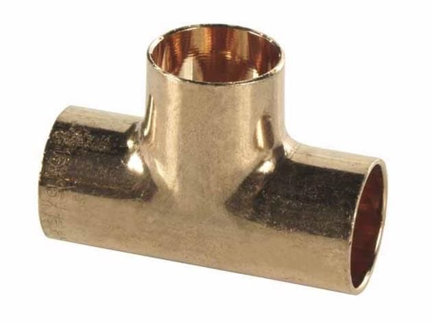 T-Stück mit Lötanschluss Löt 95130 in 28x18x22mm Kupfer 109219 - Viega