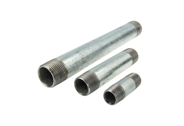 Gebo - Rohrdoppelnippel - Langnippel Stahl verzinkt, Typ 23, 1 1/2 Zoll x 40 mm