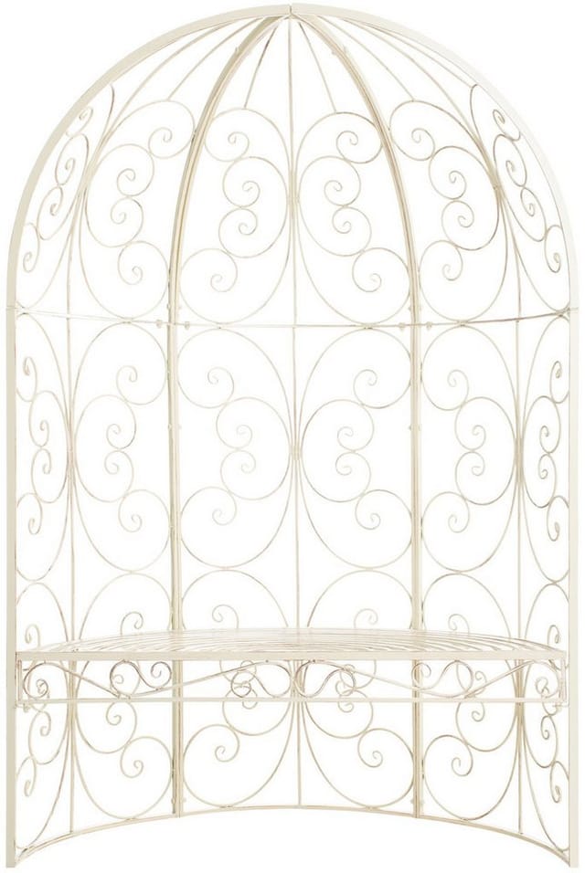 Halbpavillon Rosie mit Sitzbank antik-creme