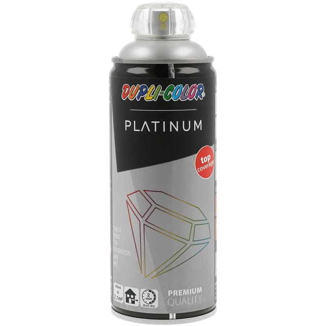 European Aerosols - Dupli Color Platinum Lackspray, Sprühlack 400ml für Heimwerker- und Bastelarbeiten, weißaluminium seidenmatt