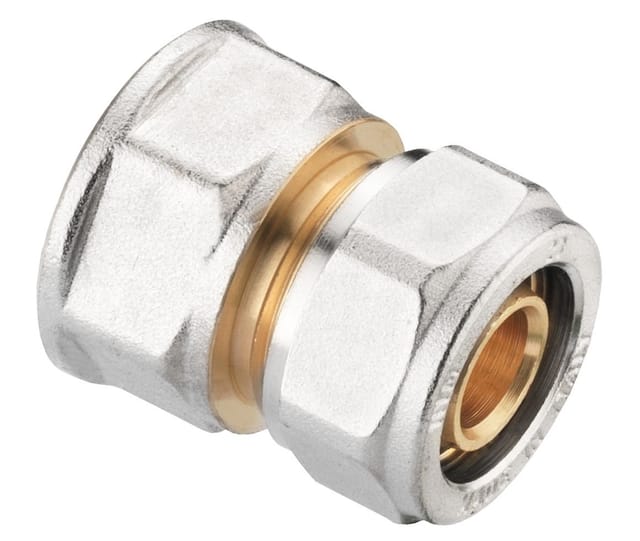 Cornat - Schraub-Kupplung komplett ø 20 mm 1/2 ig Messing vernickelt Schraubfittings