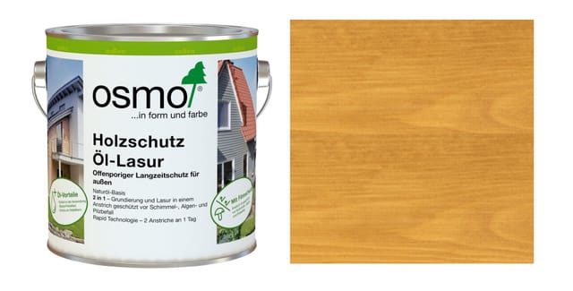 Holzschutz Öl-Lasur Eiche Hell 0,75 l - 12100264 - Osmo