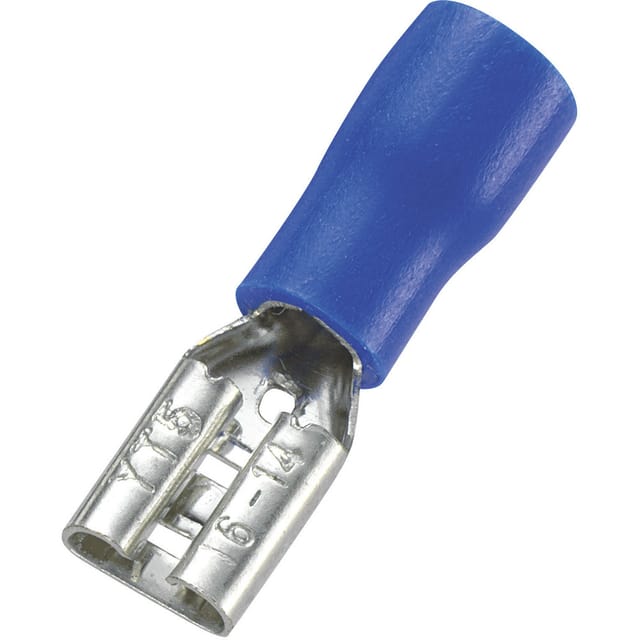 Tru Components - 1572132 Flachsteckhülse Steckbreite: 4.8 mm Steckdicke: 0.5 mm 180 ° Teilisoliert Bl