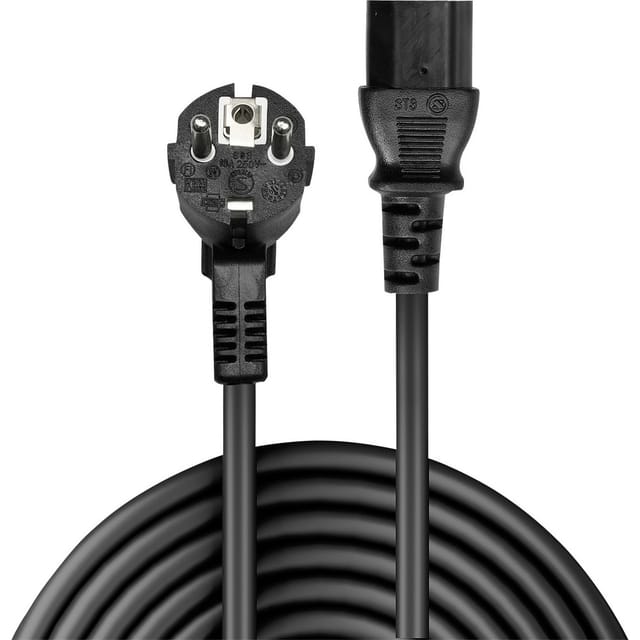 Strom Anschlusskabel [1x Schutzkontakt-Stecker - 1x Kaltgeräte-Buchse C13] 0.70 m Schwarz - Lindy