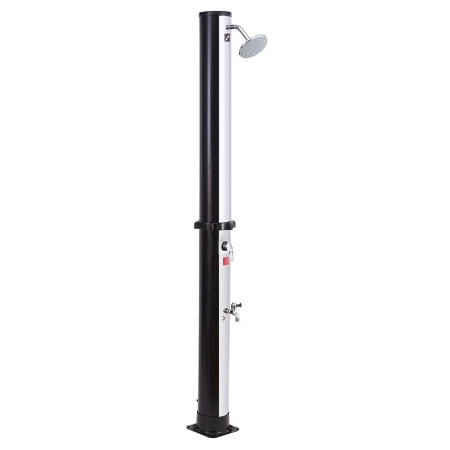 Fidgi Solar-Dusche Schwarz und Silber 35L