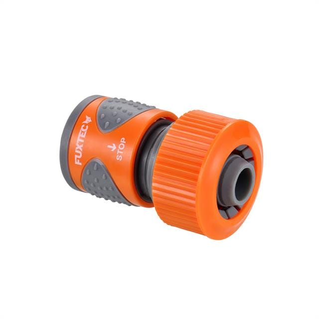 Fuxtec - Wasserstop Schlauchstück Basic 3/4 Zoll FX-WST3 für einen schnellen werkzeuglosen Anschluss an den Wasserhahn ohne Wasserverlust