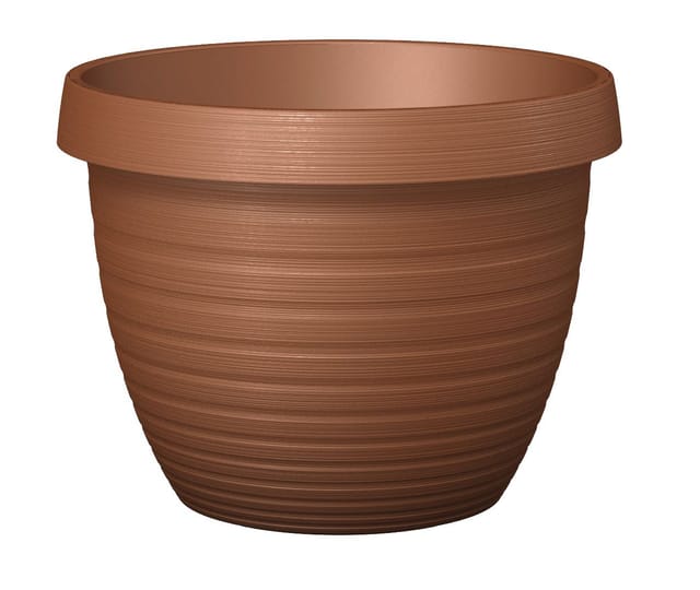 Scheurich - Country Star 25, Pflanzgefäß/Blumentopf/Pflanzkübel, rund, aus Kunststoff Farbe: Terracotta, 24,1 cm Durchmesser, 18,6 cm hoch, 5 l Vol.