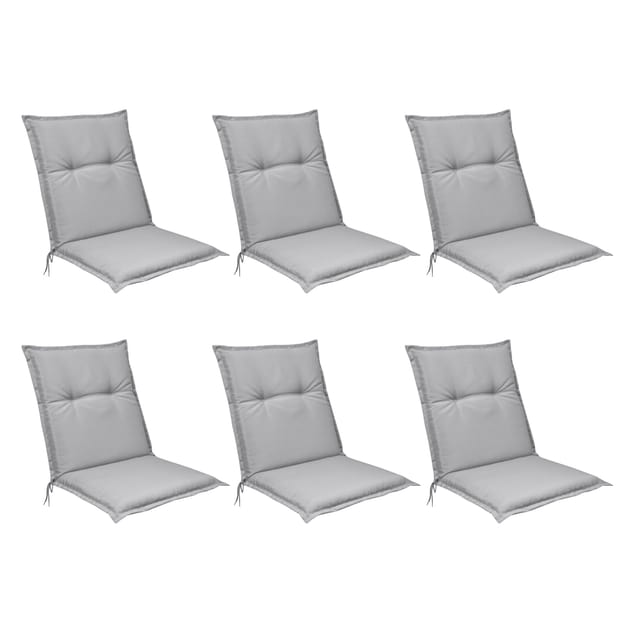 6er Set Beautissu Niedriglehner Auflage Base nl Hellgrau
