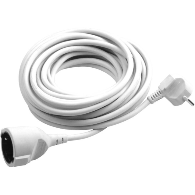 Meister - Schutzkontakt-Verlängerung - 10 m Kabel - weiß - Kunststoffleitung - IP20 Innenbereich / Kupplung mit Berührungsschutz /