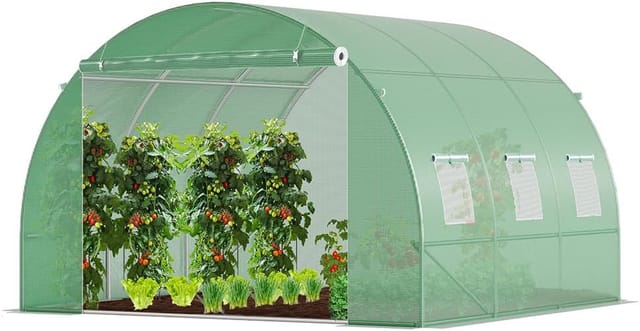 Vounot - Gewächshaus Foliengewächshaus Winterfest Tomatenhaus Folientunnel, 3x3x2m 9m²