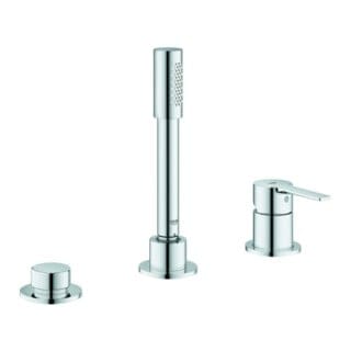 Lineare 3-Loch Einhand-Wannenkombination, ohne Auslauf, - Grohe