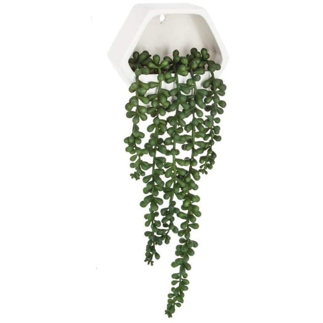 Hängende künstliche Wandpflanze - Zementtopf - H45 cm