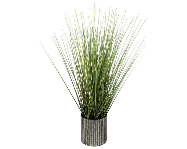 Künstliche Dekopflanze gras, 45 cm, grauer Topf
