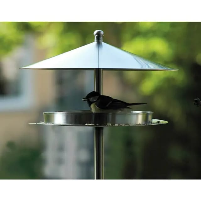 Dobar Vogelhaus Silberglanz (Ø x H: 29 x 12,5 cm, Edelstahl, Silber)