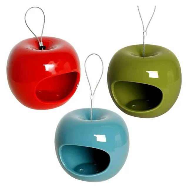 Dobar Futterspender (14 x 14 x 12 cm, Keramik, Rot/Blau/Grün)