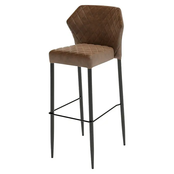 Feros Garten-Barhocker Louis (Stahl, Velours, Braun, B x T x H: 46 x 49 x 109 cm)