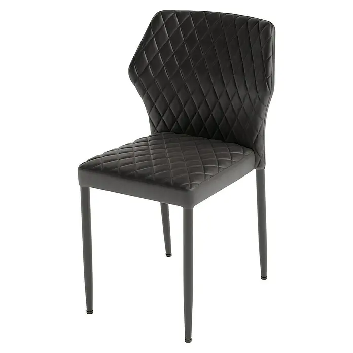 Feros Stapelstuhl Louis (Stahl, Velours, Schwarz, B x T x H: 49 x 56 x 80 cm)