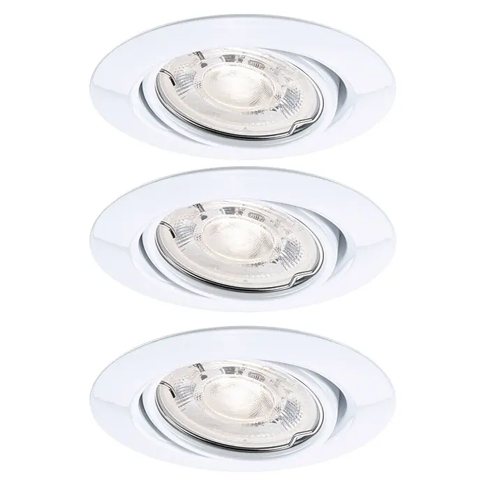 Paulmann LED-Einbauleuchten-Set rund Base (4 W, Weiß, 3 Stk., Warmweiß)