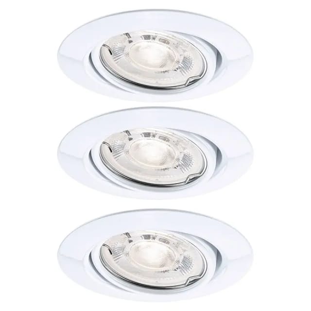 Paulmann LED-Einbauleuchten-Set rund Base (4 W, Weiß, 3 Stk., Warmweiß)