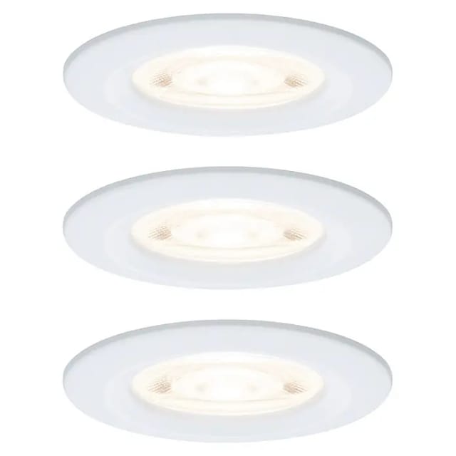 Paulmann LED-Einbauleuchten-Set rund Nova (4,9 W, Weiß matt, 3 Stk., Warmweiß)