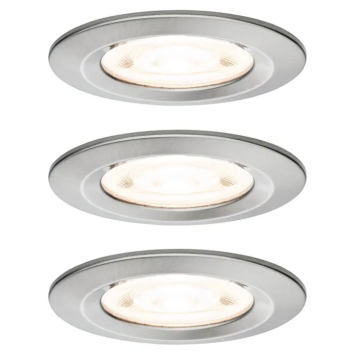 Paulmann LED-Einbauleuchten-Set rund Nova (4,9 W, Eisen gebürstet, 3 Stk., Warmweiß)