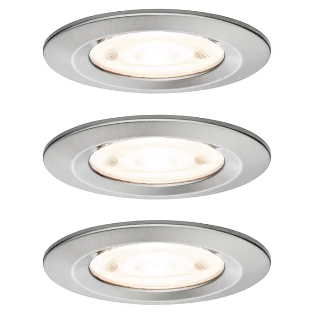 Paulmann LED-Einbauleuchten-Set rund Nova (4,9 W, Eisen gebürstet, 3 Stk., Warmweiß)