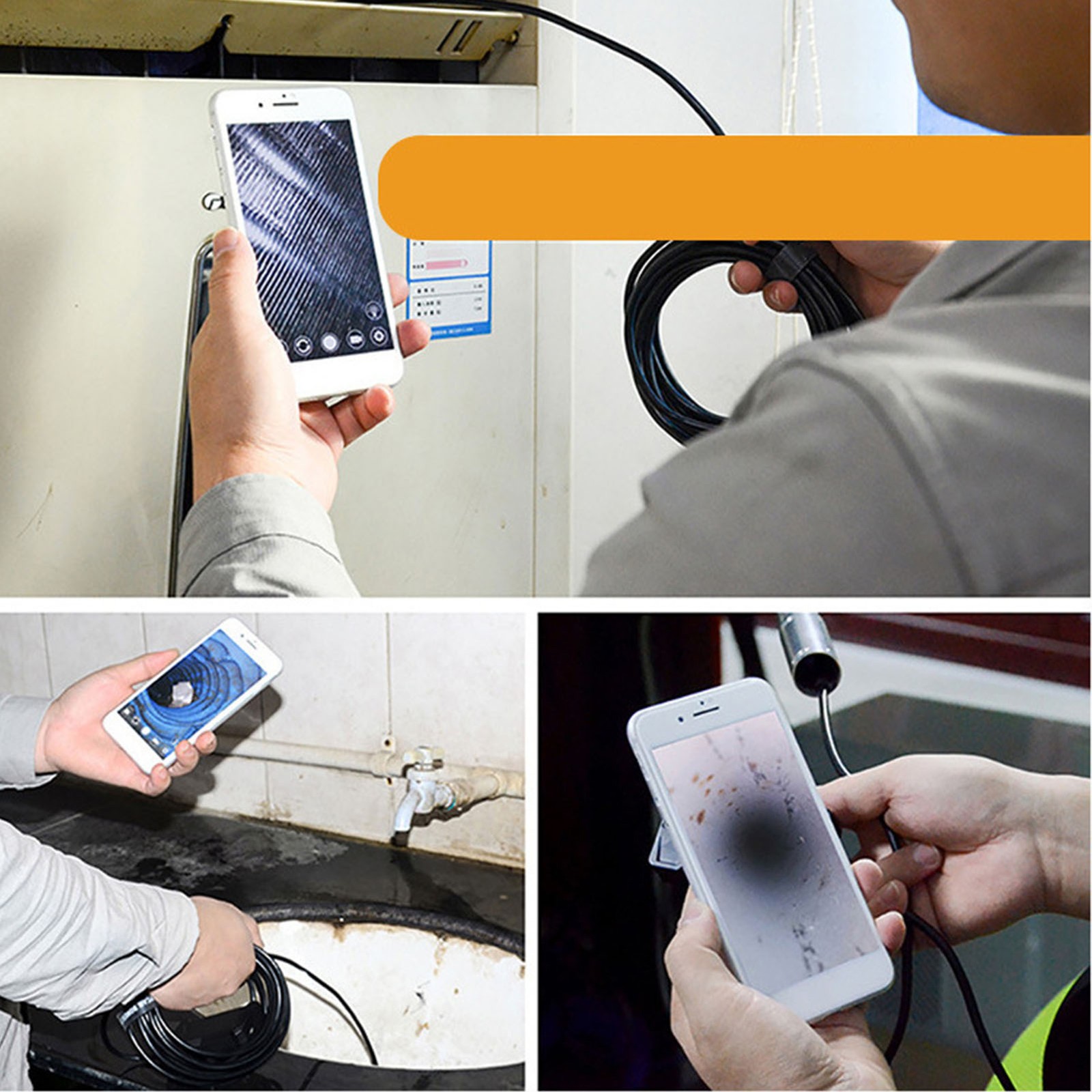 3-in-1-Endoskopkamera HD ABS Industrie-Endoskop Für 6.1 Für Rohr-und Fah