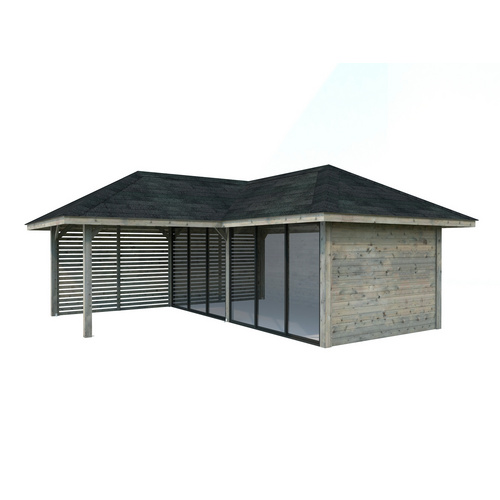 PALMAKO Pavillon, »Palmako Connect«, 24,9 m², grau tauchgrundiert