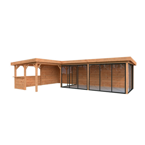 PALMAKO Pavillon, »Palmako Connect«, LxBxH: 721x332x240 cm, hellbraun